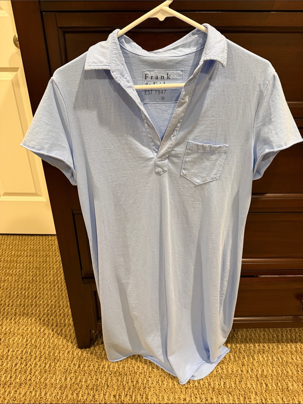 Frank & Eileen Pale light blue dress with Chest Pocket